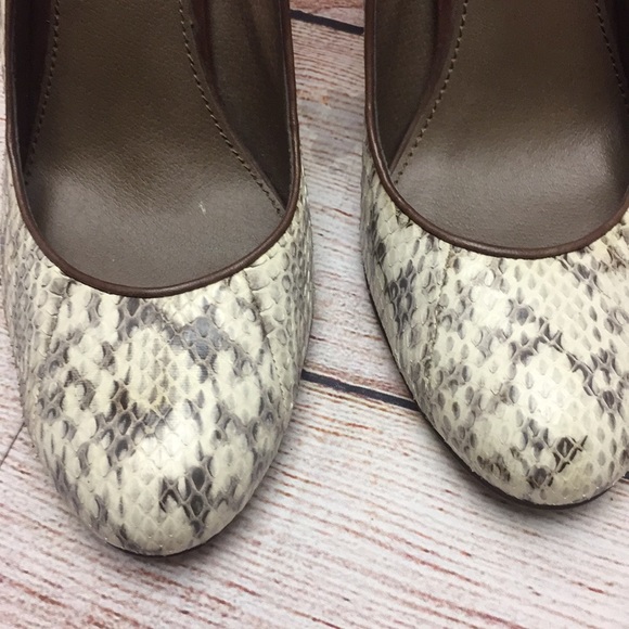 B Makowsky snakeskin leather pumps. 7 1/2 - Picture 3 of 6